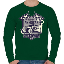 PRINTFASHION Amerikai hot rod - Férfi pulóver - Sötétzöld férfi pulóver, kardigán