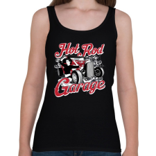 PRINTFASHION Amerikai Hot Rod Garázs - Női atléta - Fekete női trikó