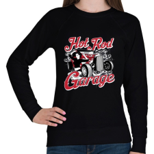 PRINTFASHION Amerikai Hot Rod Garázs - Női pulóver - Fekete női pulóver, kardigán