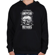 PRINTFASHION Amerikai Hotrod  - Gyerek kapucnis pulóver - Fekete