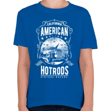 PRINTFASHION Amerikai Hotrod  - Gyerek póló - Királykék gyerek póló