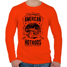 PRINTFASHION Amerikai Hotrods - Férfi hosszú ujjú póló - Narancs