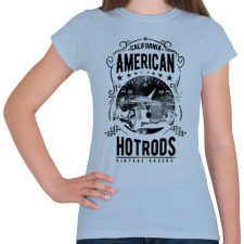 PRINTFASHION Amerikai Hotrods - Női póló - Világoskék női póló