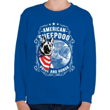 PRINTFASHION Amerikai juhászkutya  - Gyerek pulóver - Királykék gyerek pulóver, kardigán