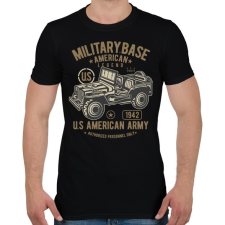 PRINTFASHION Amerikai katonai jeep - Férfi póló - Fekete férfi póló