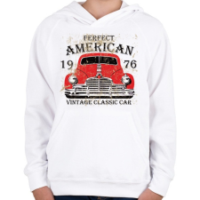 PRINTFASHION amerikai klasszikus autójelzés - Gyerek kapucnis pulóver - Fehér gyerek pulóver, kardigán