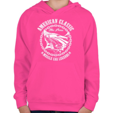 PRINTFASHION Amerikai klasszikus - Gyerek kapucnis pulóver - Fukszia