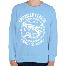 PRINTFASHION Amerikai klasszikus - Gyerek pulóver - Világoskék gyerek pulóver, kardigán