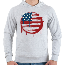 PRINTFASHION Amerikai Nemzet - Férfi kapucnis pulóver - Sport szürke férfi pulóver, kardigán