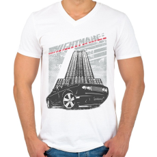 PRINTFASHION Amerikai retro sportautó 3 - Férfi V-nyakú póló - Fehér