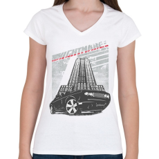 PRINTFASHION Amerikai retro sportautó 3 - Női V-nyakú póló - Fehér