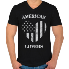 PRINTFASHION Amerikai szerető - Férfi V-nyakú póló - Fekete