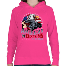 PRINTFASHION Amerikai szokás - Női kapucnis pulóver - Fukszia