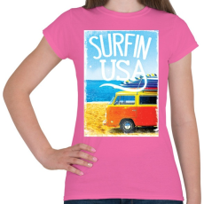 PRINTFASHION Amerikai szörfös - Női póló - Rózsaszín