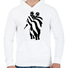 PRINTFASHION Amerikai zászló - Férfi kapucnis pulóver - Fehér
