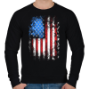 PRINTFASHION amerikai zászló  - Férfi pulóver - Fekete