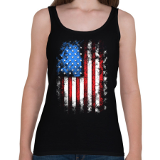 PRINTFASHION amerikai zászló  - Női atléta - Fekete női trikó