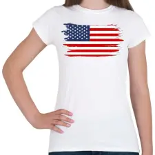 PRINTFASHION Amerikai zászló - Női póló - Fehér női póló
