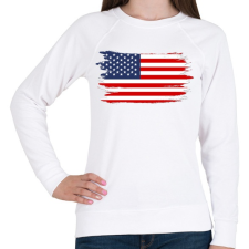PRINTFASHION Amerikai zászló - Női pulóver - Fehér női pulóver, kardigán