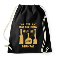 PRINTFASHION Ami a Balatonon történik - Sportzsák, Tornazsák - Fekete tornazsák