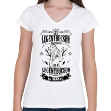 PRINTFASHION Ami a legénybúcsún marad - Női V-nyakú póló - Fehér