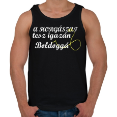PRINTFASHION Ami igazán boldoggá tesz - Férfi atléta - Fekete