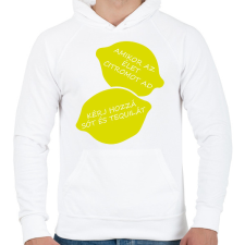 PRINTFASHION Amikor az élet citromot ad! - Férfi kapucnis pulóver - Fehér férfi pulóver, kardigán