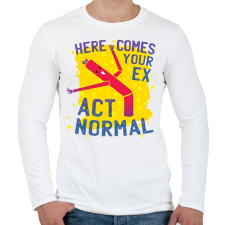 PRINTFASHION Amikor az exemet meglátom - Férfi hosszú ujjú póló - Fehér férfi póló