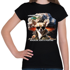 PRINTFASHION amikor jön a postás - csivi - Női póló - Fekete női póló
