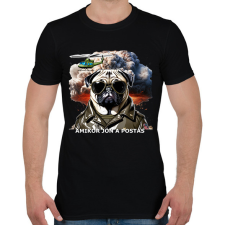 PRINTFASHION amikor jön a postás - mopsz - Férfi póló - Fekete férfi póló