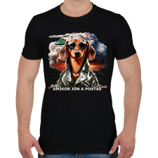 PRINTFASHION amikor jön a postás - TACSKÓ #2 - Férfi póló - Fekete férfi póló