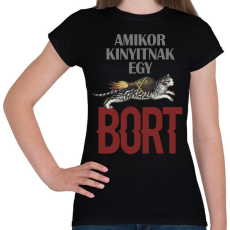 PRINTFASHION Amikor kinyitnak egy bort - Női póló - Fekete