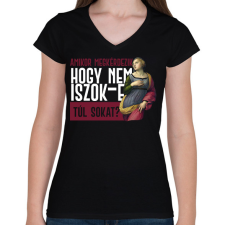 PRINTFASHION Amikor megkérdezik - fehér - Női V-nyakú póló - Fekete női póló