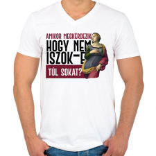 PRINTFASHION Amikor megkérdezik - fekete - Férfi V-nyakú póló - Fehér férfi póló