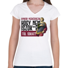 PRINTFASHION Amikor megkérdezik - fekete - Női V-nyakú póló - Fehér női póló