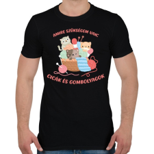 PRINTFASHION Amire szükségem van: Cicák és gombolyagok - Férfi póló - Fekete férfi póló