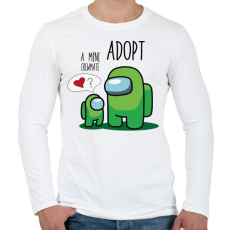 PRINTFASHION Among us adopt a mini crewmate - Férfi hosszú ujjú póló - Fehér