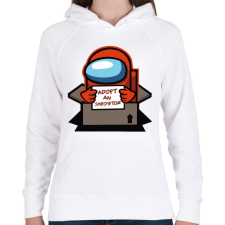 PRINTFASHION Among us- adoptálj imposztort - Női kapucnis pulóver - Fehér női pulóver, kardigán