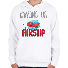 PRINTFASHION Among us airship - Gyerek kapucnis pulóver - Fehér