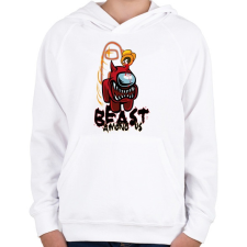 PRINTFASHION Among us beast among us 2  - Gyerek kapucnis pulóver - Fehér gyerek pulóver, kardigán