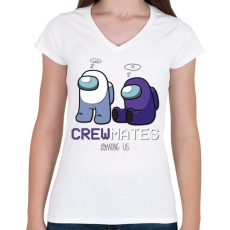 PRINTFASHION Among us crewmates 3 - Női V-nyakú póló - Fehér