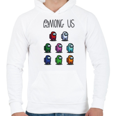 PRINTFASHION Among us crewmates  - Férfi kapucnis pulóver - Fehér