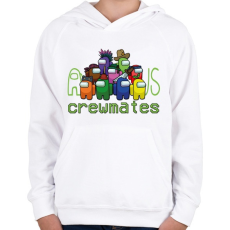 PRINTFASHION Among us Crewmates - Gyerek kapucnis pulóver - Fehér