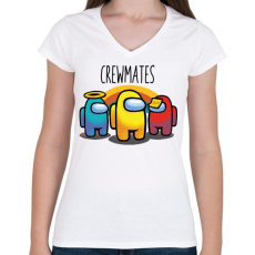 PRINTFASHION Among us - crewmates. - Női V-nyakú póló - Fehér