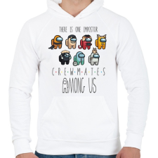 PRINTFASHION Among us - crewmates - there is one impostor - Férfi kapucnis pulóver - Fehér férfi pulóver, kardigán