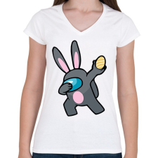 PRINTFASHION Among us dab - Női V-nyakú póló - Fehér női póló