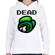 PRINTFASHION Among us - Dead! - Női kapucnis pulóver - Fehér női pulóver, kardigán