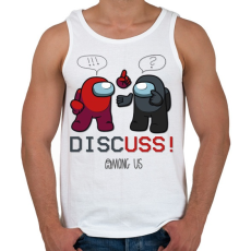 PRINTFASHION Among us - Discuss ! - Férfi atléta - Fehér