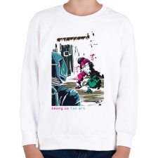 PRINTFASHION Among us fan art - fekete alaphoz  - Gyerek pulóver - Fehér gyerek pulóver, kardigán