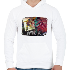 PRINTFASHION Among Us - Férfi kapucnis pulóver - Fehér férfi pulóver, kardigán